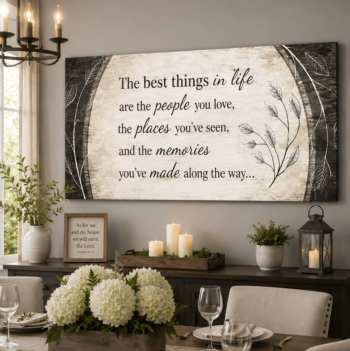Home Wall Art: The best things in life are the people you love (Wood Frame Ready To Hang)